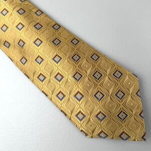 Robert Talbott Best of Class Nordstrom Silk Tie Gold Geometric Medallion USA